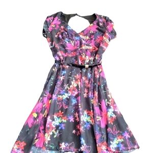 CITY Chic Black Floral Dress - Size M